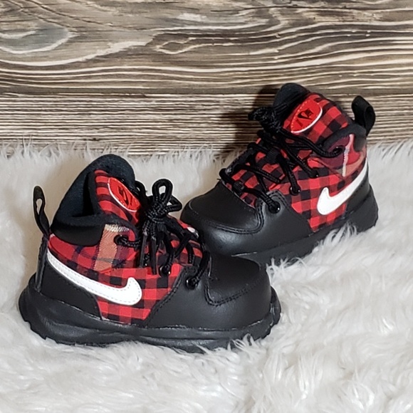 Nike Other - New Nike Manoa SE Black Red Plaid Sneakers